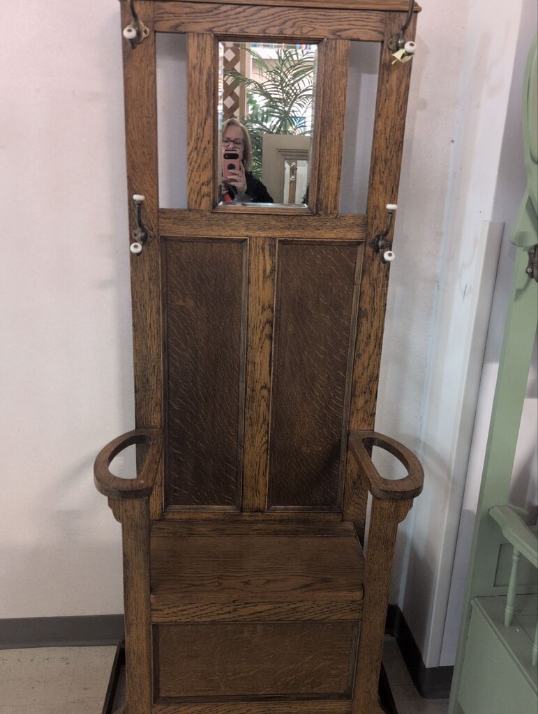 Oak Hall Tree with Mirror