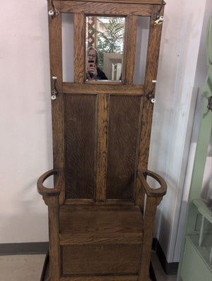 Oak Hall Tree with Mirror