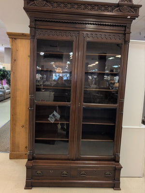 Carved Bookcase Armoire 53x18x100