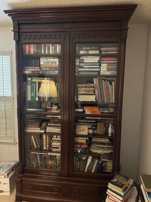 Carved Bookcase Armoire 53x18x100