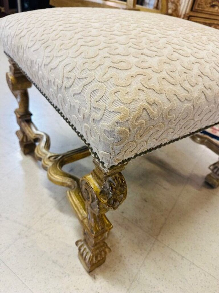 Neoclassical Louis XVI Footstool Giltwood