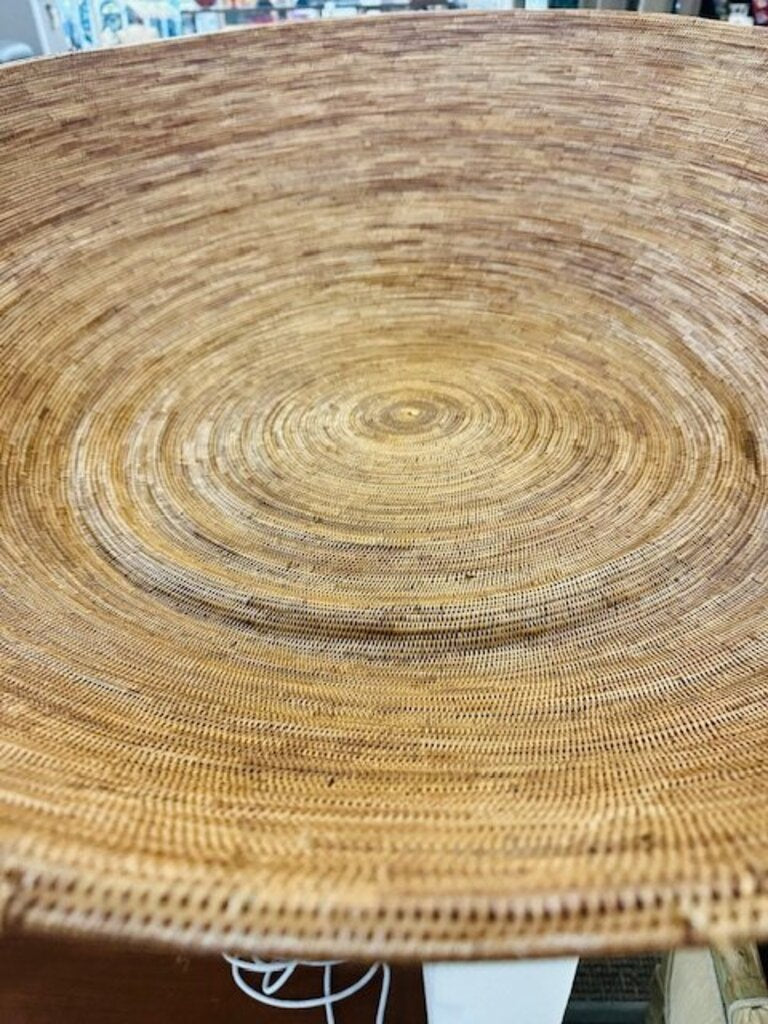 Indonesian Handwoven Flat Bowl 40 Inch Centerpiece