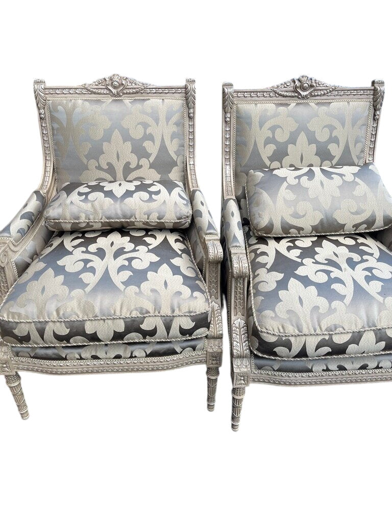 French Bergere Chairs Wood Frame