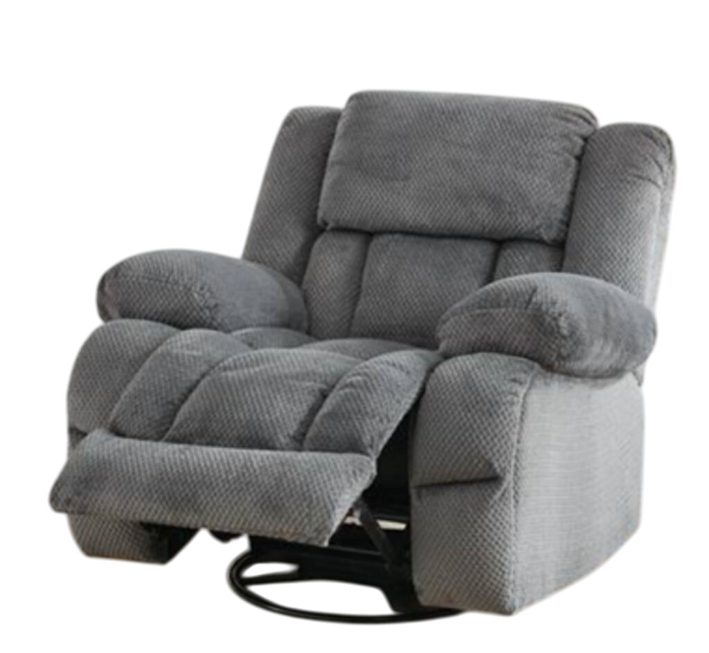 Grey Oversized Swivel Recliner Chair Massage