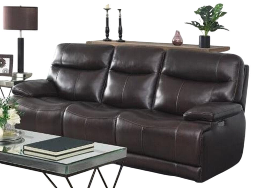 Ridgewin Brown Leather Sofa Power Reclining