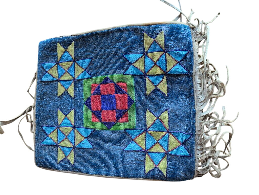 Bejeweled Textile Handbag, Exquisite Beadwork, 14x12