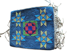 Bejeweled Textile Handbag, Exquisite Beadwork, 14x12