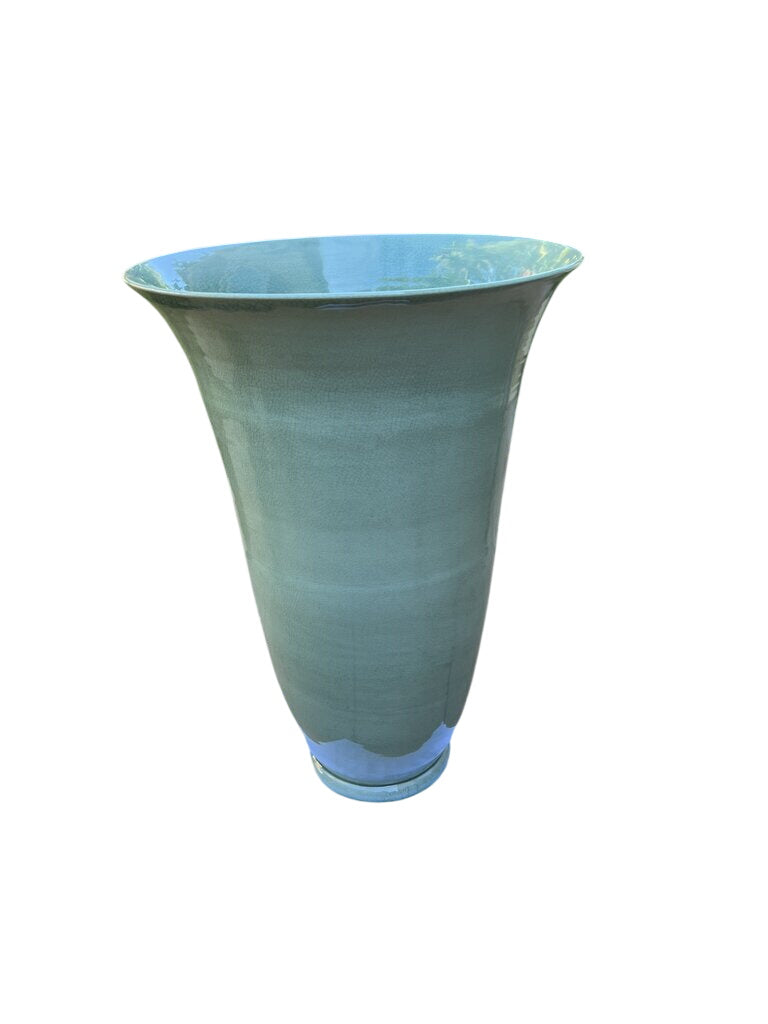 Maitland-Smith Celadon Trumpet Floor Vase