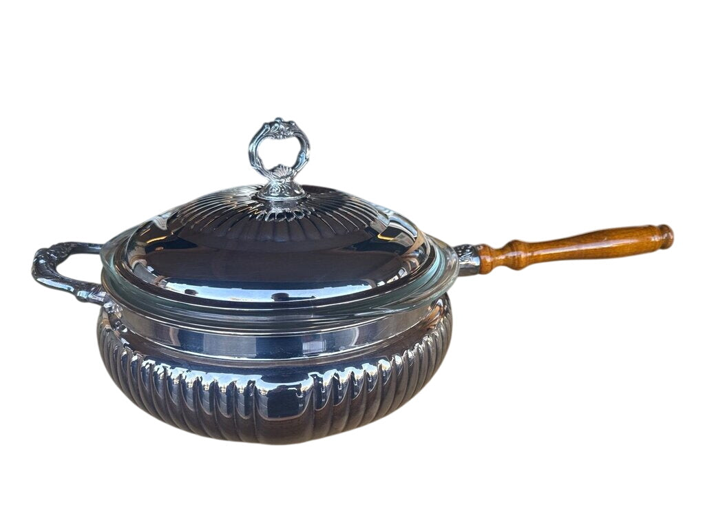 Stainless Steel Casserole with Pyrex Insert with Handle