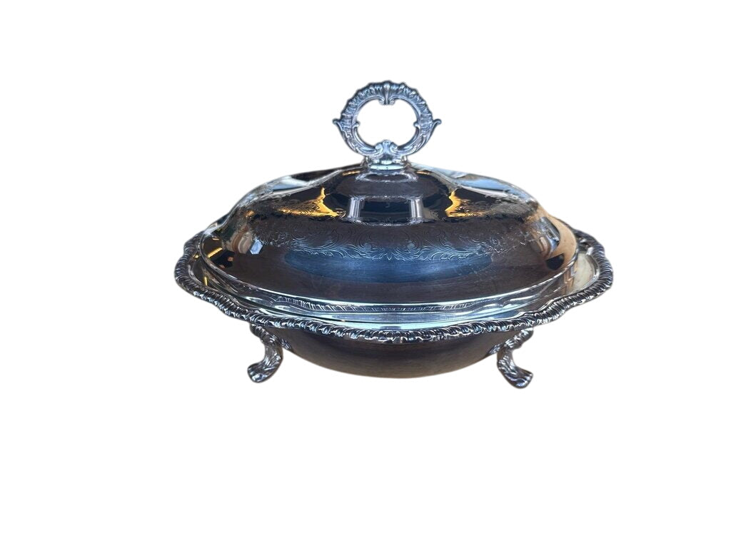 Silver Plate Casserole with Pyrex Insert