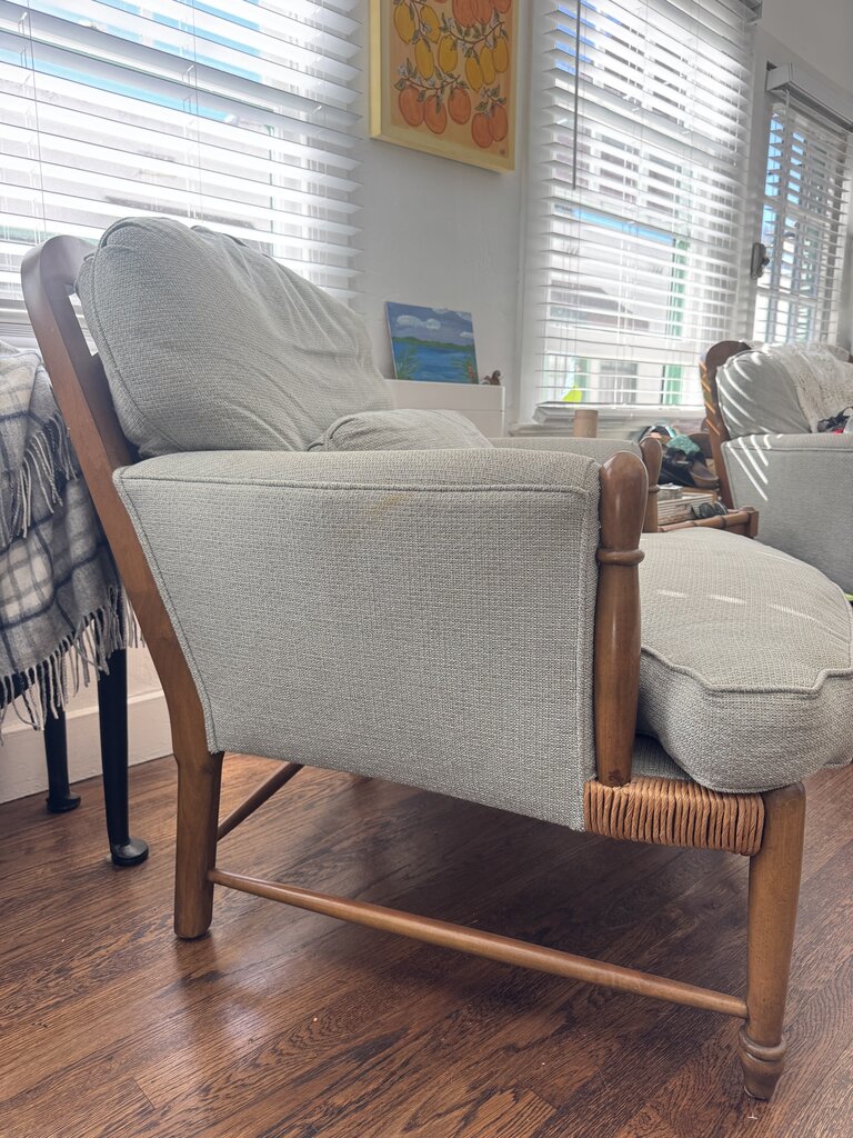 Belmar Upholstered Rush Seat Chairs (pair)