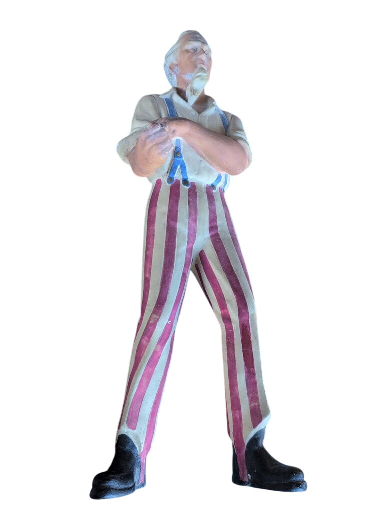 Uncle Sam Plaster Sculpture Hand-Painted 25-Inch-Tall