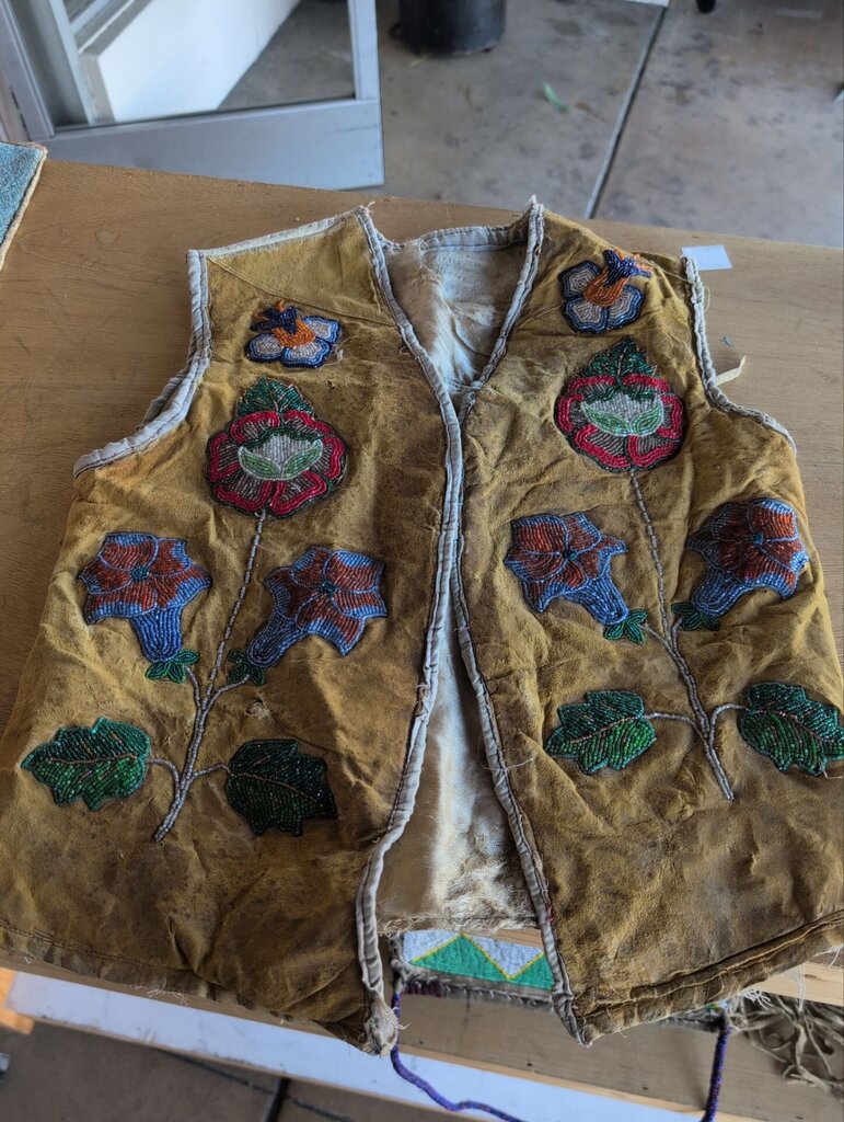 Traditional Beaded Goat-Skin Vest