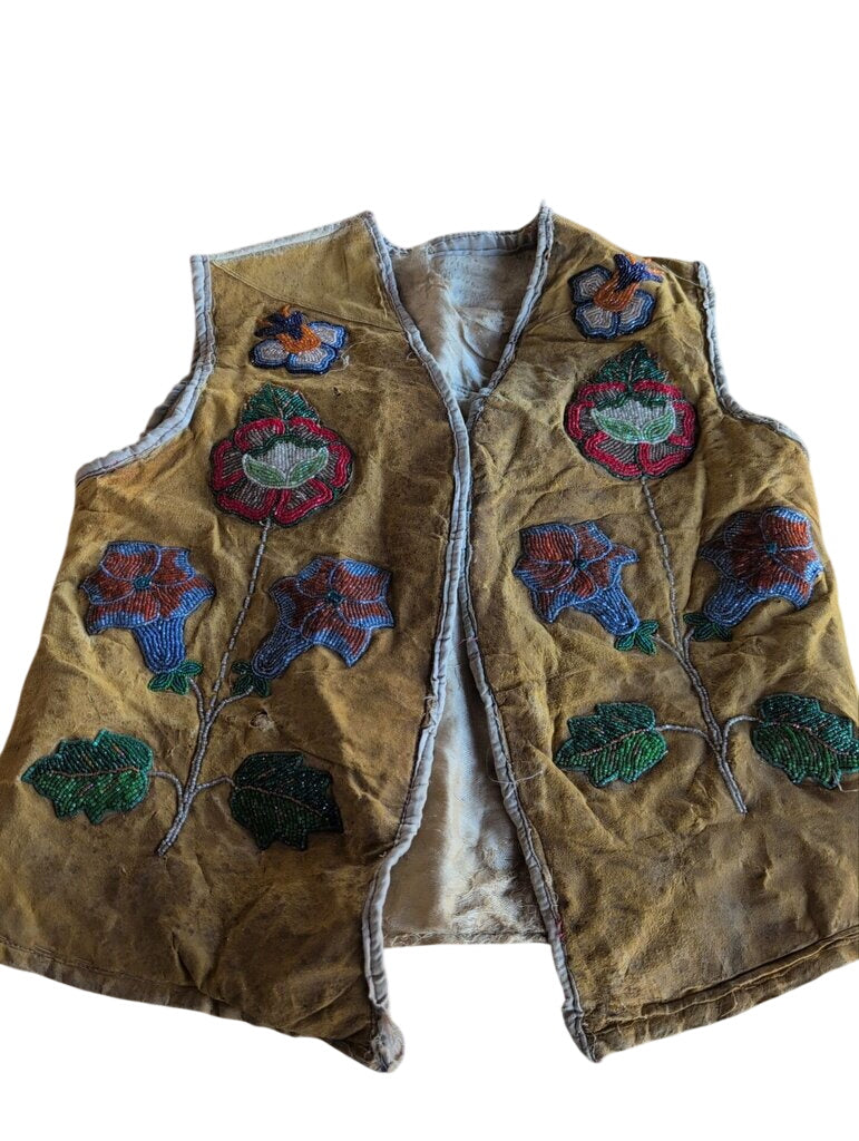 Traditional Beaded Goat-Skin Vest