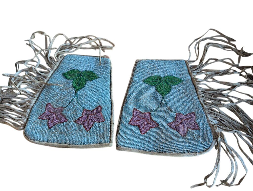 Antiquarian Native American Beaded Floral Arm-Cuffs