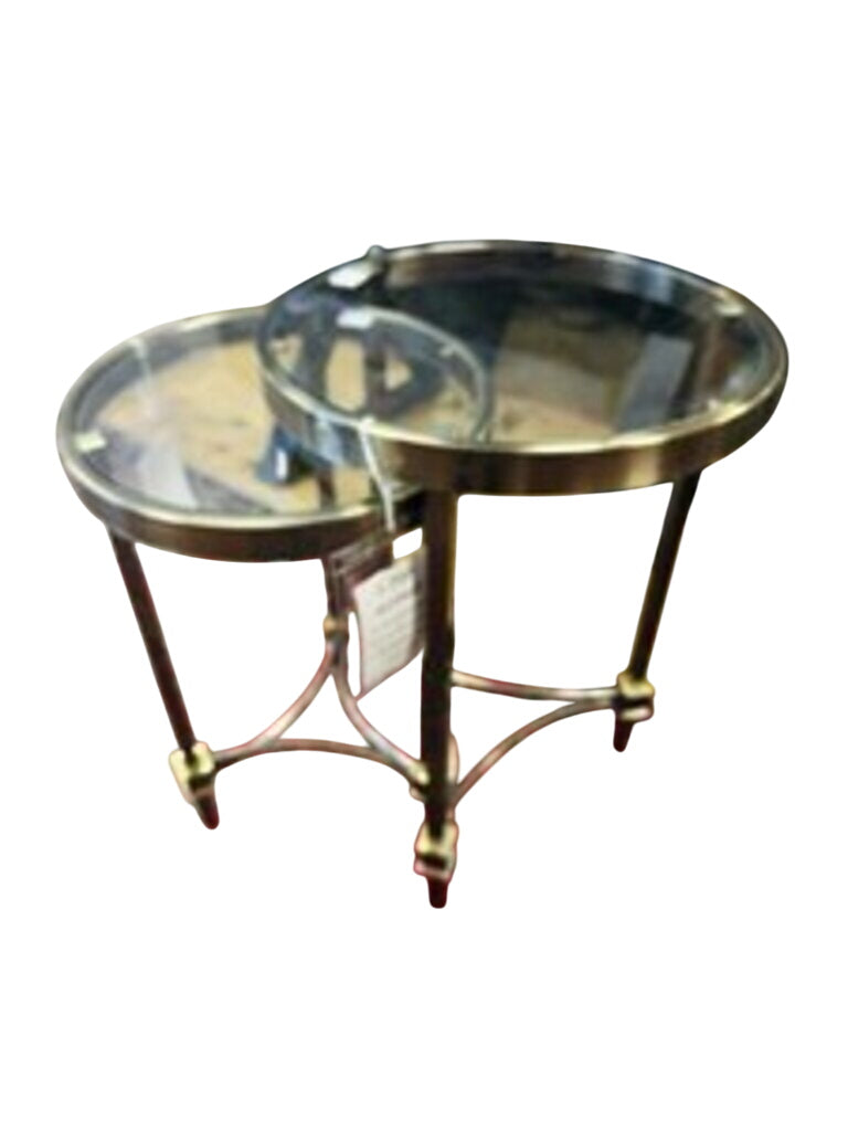 Chrome Brass Glass Side Tables