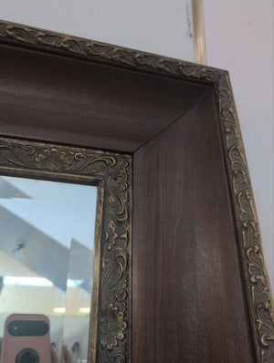 Wood and Gilt Beveled Frame Mirror