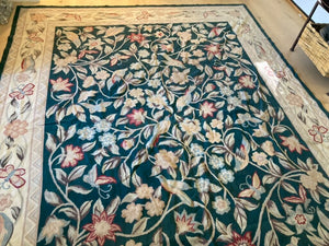 Needlepoint Floral Area Rug