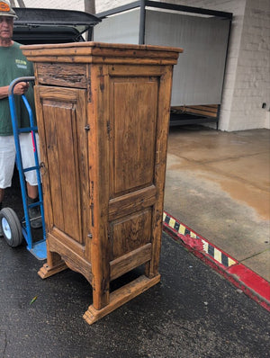 Antique Mexican Mesquite Wood Cabinet 23x27x58