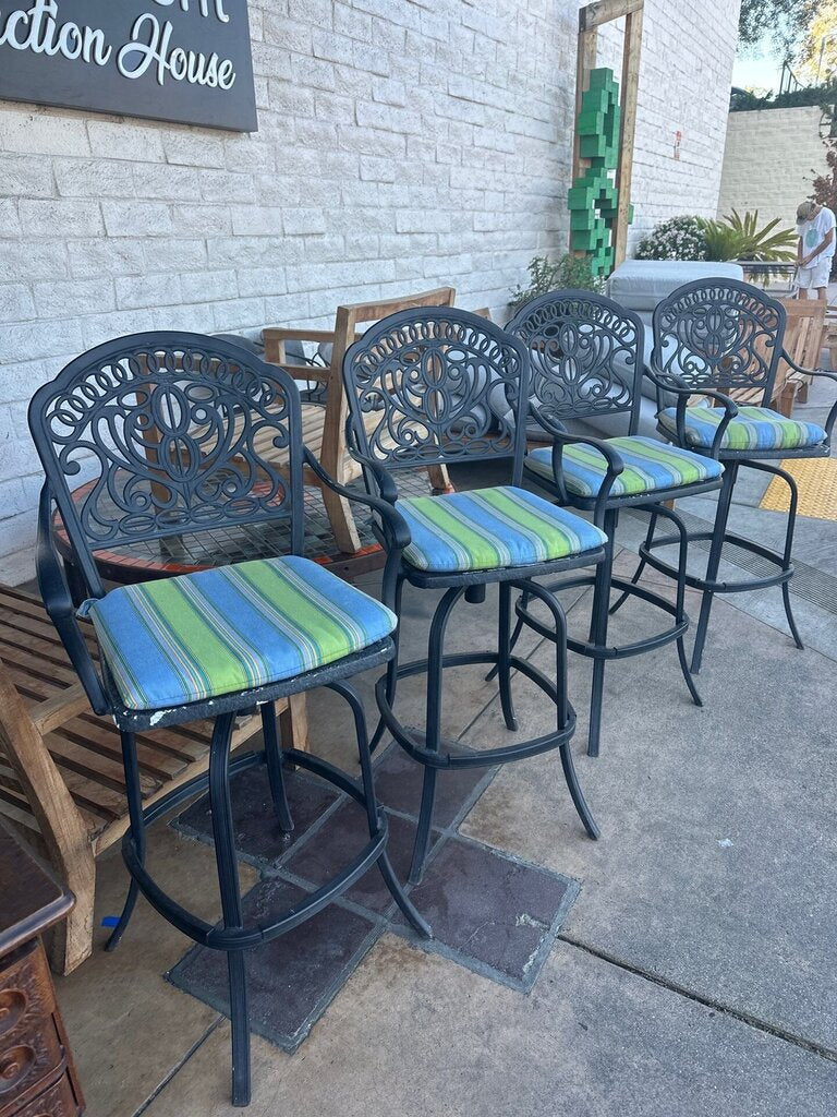 Set of Four Aluminum Bar Stools
