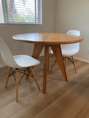 Crate & Barrel Round Wood Dinette Table