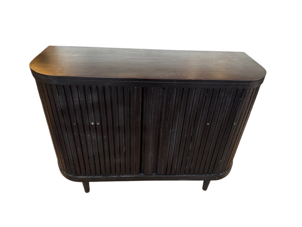 Fluted Wood Media Cabinet 33 Inches High 45W Dimensions