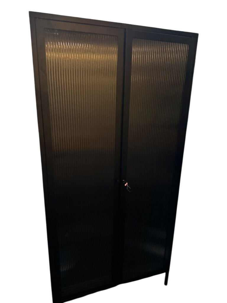 Contemporary Metal And Glass Doors Display Cabinet