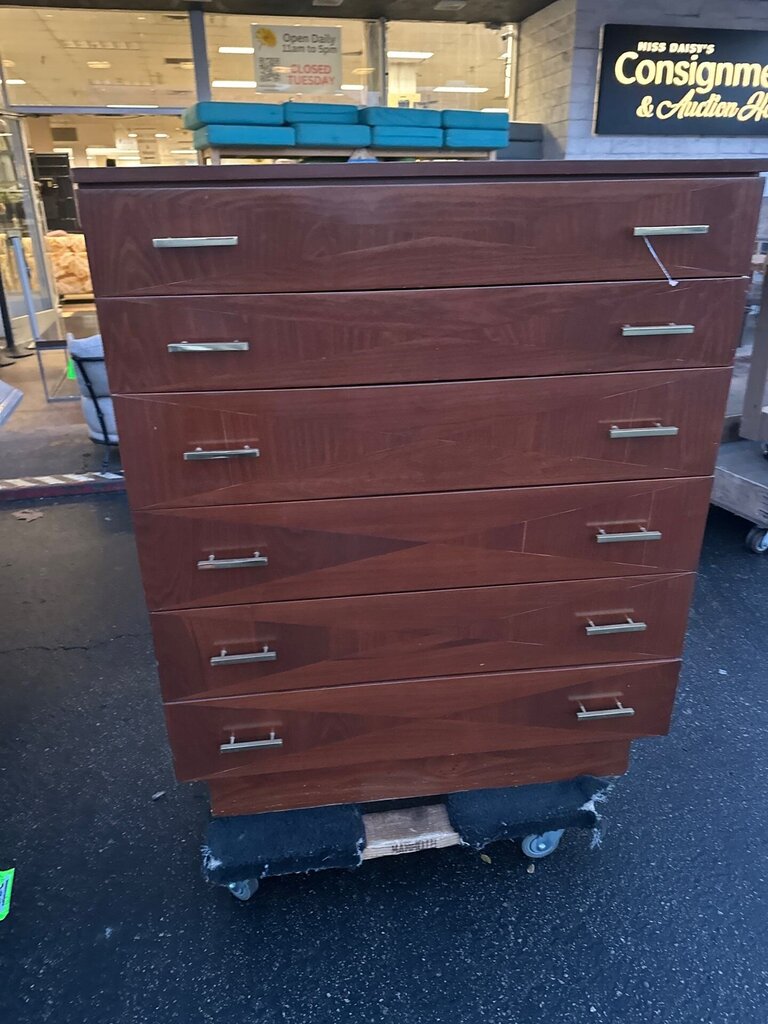 Art-deco Style Six-drawer High Boy Dresser