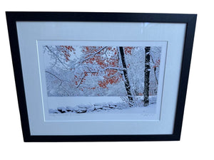 Signed Winter Landscape Print, Hilltop Meadows