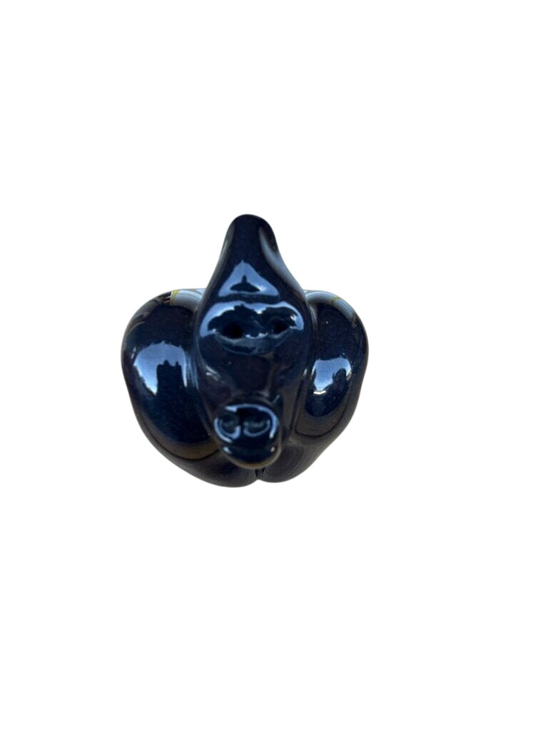 Signed Black Art Glass Gorilla