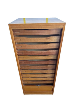 Danish Tambour Drawer Cabinet