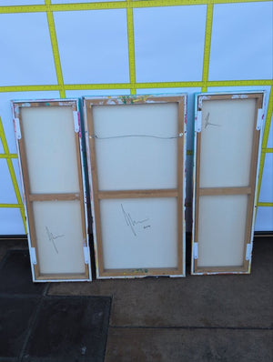 John Baran Abstract Triptych Painting