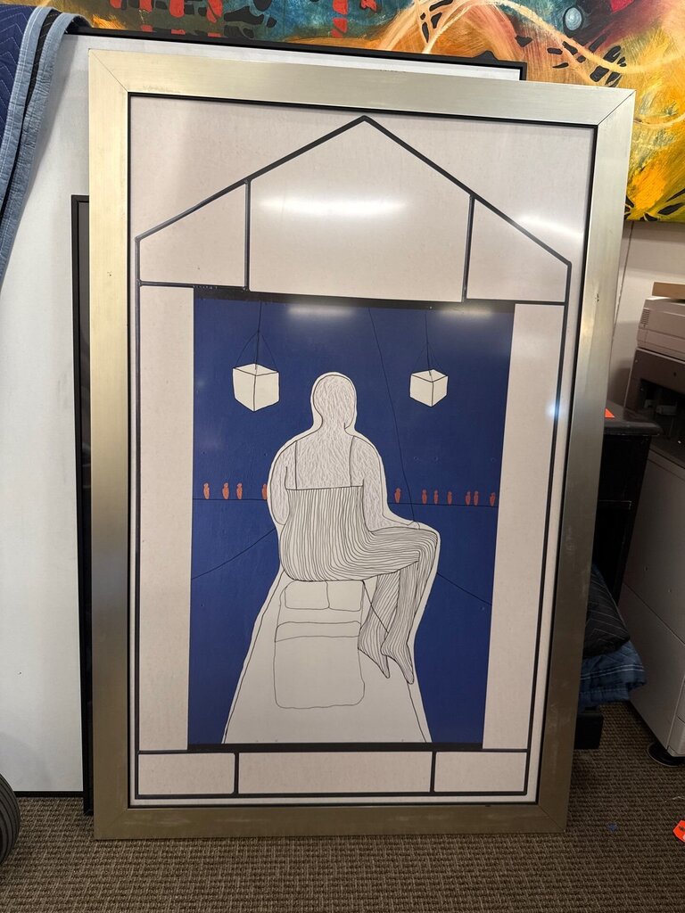 FRANCESCA LALANNE Lithograph Seated Man in Blue