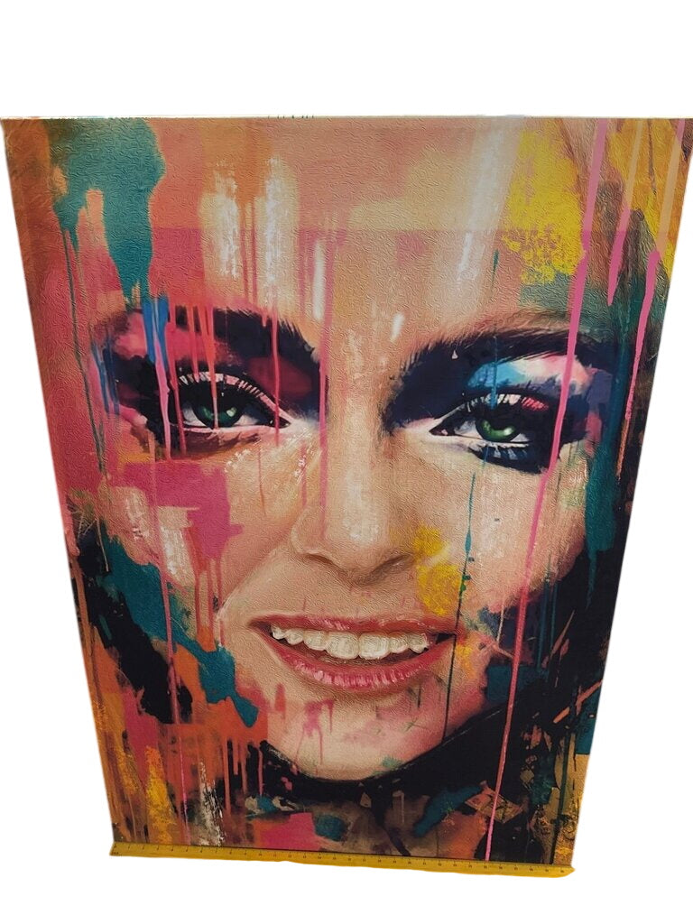 Woman with Paint Dripping Art Canvas