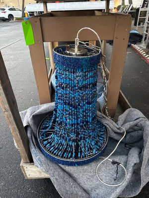 Bohemian-style Blue Beaded Chandelier