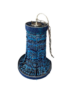 Bohemian-style Blue Beaded Chandelier