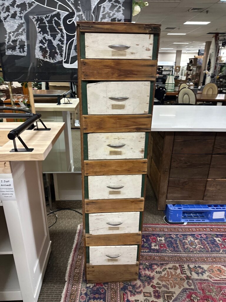 6 Drawer Antique Rustic Cabinet