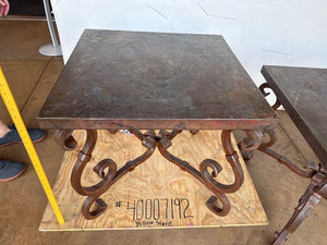 Heavy Hammered Copper and Iron Accent Table
