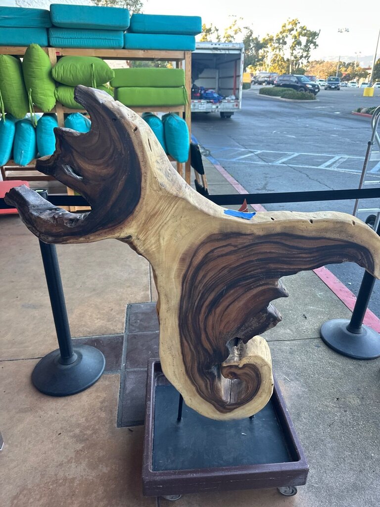 Freestanding Live Edge Wooden Art Sculpture