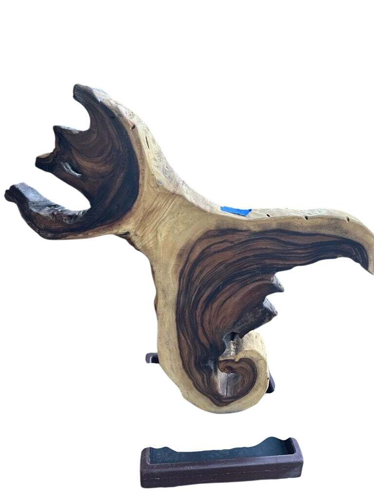 Freestanding Live Edge Wooden Art Sculpture