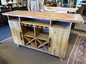 Rustic Style Bar with Butcher Block Top