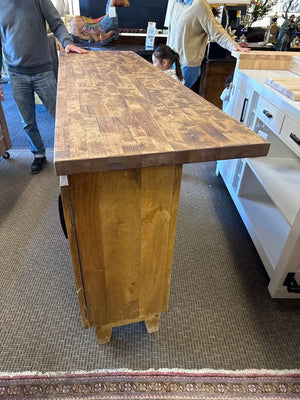 Rustic Style Bar with Butcher Block Top