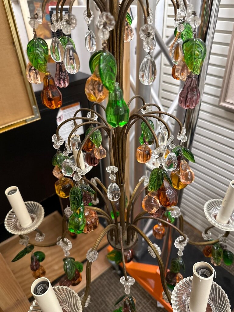 Vintage Hanging Light with Colored Drops