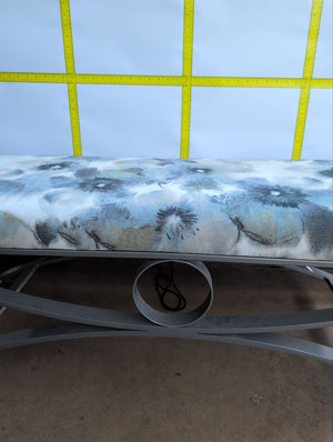 Metal Frame Floral Print Bench