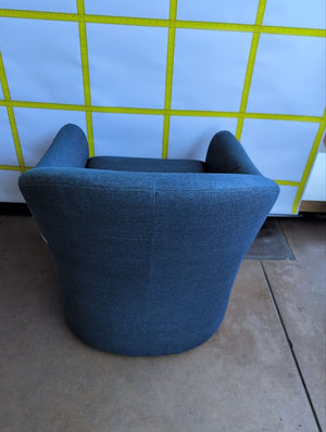 Denim Blue Fabric Barrel Chairs (pair)