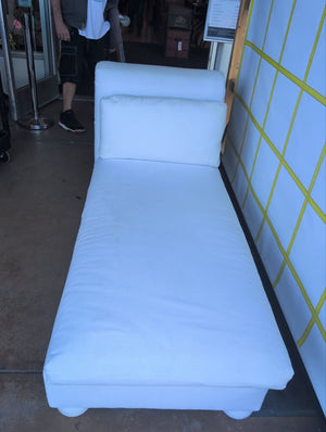 White Upholstered Chaise Lounge