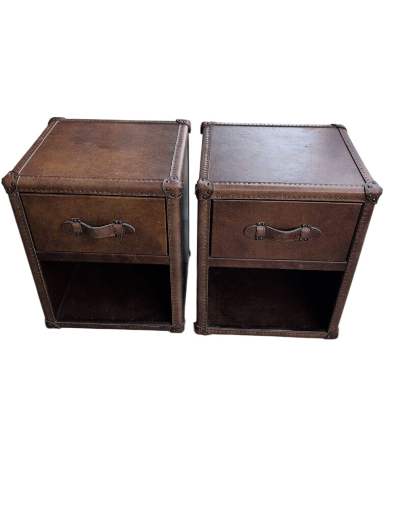 Restoration Hardware Antique Steamer Trunk Nightstands (pair) Orig $1000