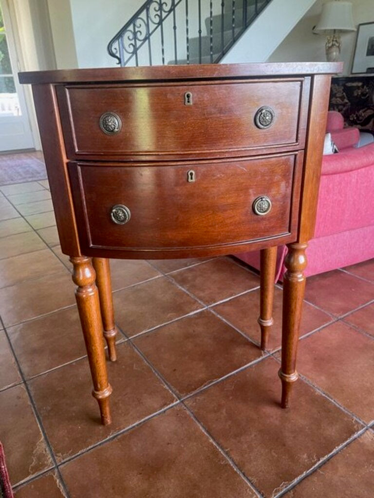 Vintage Walnut 2-Drawer Nightstand