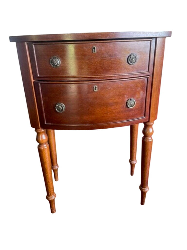 Vintage Walnut 2-Drawer Nightstand