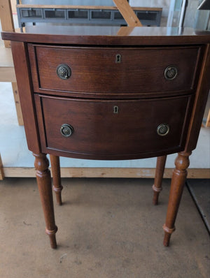 Vintage Walnut 2-Drawer Nightstand